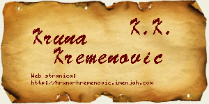 Kruna Kremenović vizit kartica